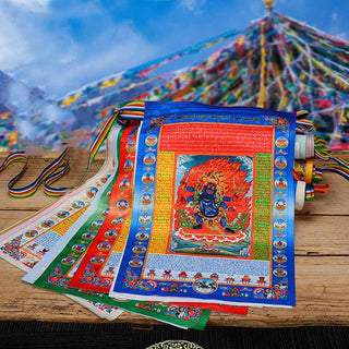 Buddha Gift Tibetan 10 Colors Windhorse Buddha Healing Auspicious Outdoor Prayer Flag