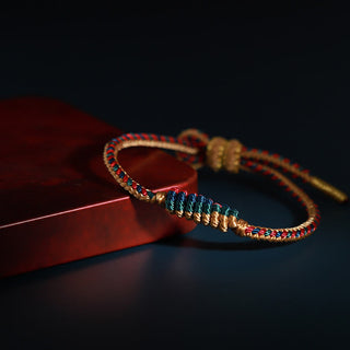 Buddha Gift Tibetan Handmade Eight Thread Peace Knot Prayer Wheel Braided Protection Bracelet
