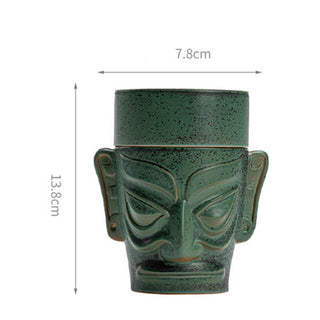 Buddha Gift Bronze Age Relics Sanxingdui Mask Three Star Mound Ceramic Healing Incense Burner