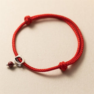 Buddha Gift 925 Sterling Silver Luck Year of the Dragon Cinnabar Red String Bracelet (Extra 30% Off | USE CODE: FS30)