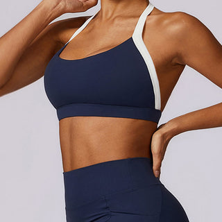 Buddha Gift Solid Color Halter Neck Bra Long Sleeve Crop Tank Top Pants Sports Fitness Gym Yoga Outfits
