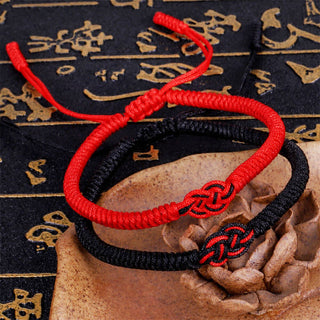 Buddha Gift 2Pcs Tibetan Luck Chinese Knot Protection String Bracelet