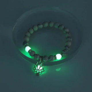 Buddha Gift Tibetan Turquoise Glowstone Luminous Bead Lotus Protection Bracelet