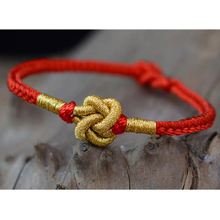 Buddha Gift Handmade Simple Design Chinese Knotting Luck Strength Braid String Bracelet