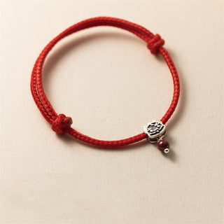 Buddha Gift 925 Sterling Silver Luck Year of the Dragon Cinnabar Red String Bracelet (Extra 30% Off | USE CODE: FS30)