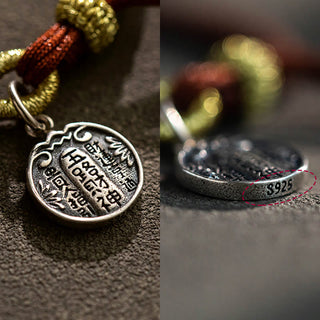 Buddha Gift Handmade 925 Sterling Silver Five Directions Gods of Wealth Luck Protection String Braid Bracelet