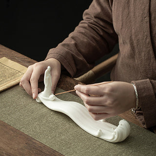 Buddha Gift Buddha Monk Ceramic Sea Wave Mountain Blessing Incense Burner Decoration