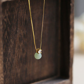 Buddha Gift Lucky Bead Jade Prosperity Chain Necklace Pendant