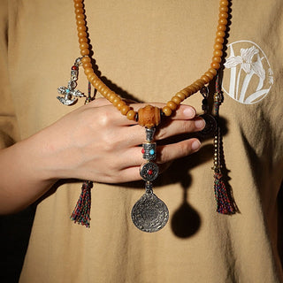Buddha Gift Tibet 108 Mala Beads Bodhi Seed Bagua Vajra Wealth Bracelet