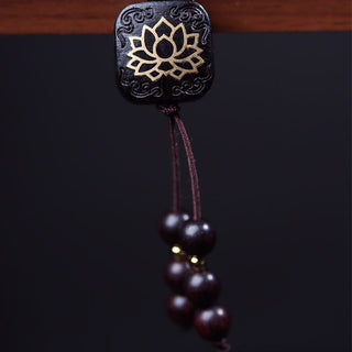 Buddha Gift 108 Mala Beads Tibetan Small Leaf Red Sandalwood Lotus Balance Bracelet