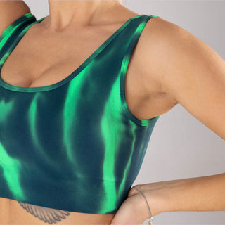 Buddha Gift 2Pcs Tie Dye Print Seamless Crop Top Bra Shorts Sports Fitness Gym Yoga Outfits