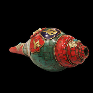Buddha Gift Tibetan Handmade Shankha Om Mani Padme Hum Buddha Conch Shell Lucky Decoration