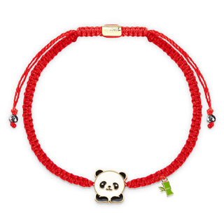 Buddha Gift Tibetan Handmade Panda Bamboo Lucky Red String Bracelet