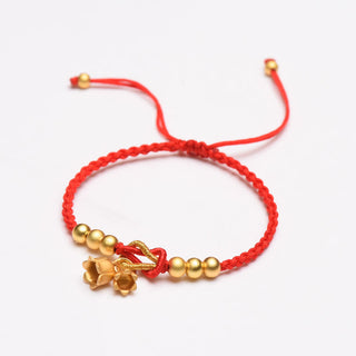 Buddha Gift Handcrafted Lily Of The Valley Flower Charm Design Luck Protection Braided Bracelet