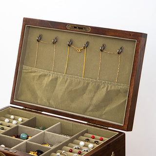 Buddha Gift Retro Solid Wood Jewelry Box Four-Layer Wooden Jewelry Storage Box