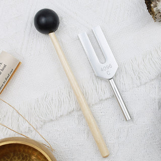 Buddha Gift Tuning Fork 4096HZ Aluminum Alloy Crystal Tuning Fork with Hammer for Chakra Healing