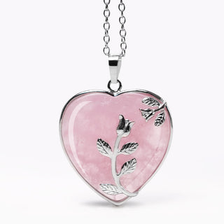 Buddha Gift Natural Healing Crystals Heart Pendant Necklaces