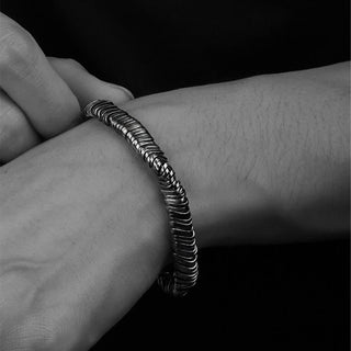 Buddha Gift 925 Sterling Silver Vintage Twisted Design Wealth Healing Chain Bracelet