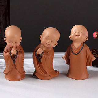 Buddha Gift Small Mini Meditation Praying Monk Serenity Resin Home Decoration