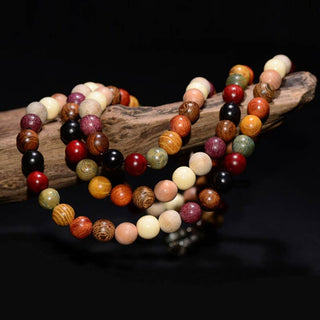 Buddha Gift  108 Beads Wenge Wood Mala Blessing Meditation Bracelet