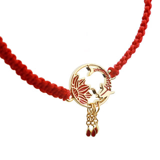 Buddha Gift Tibetan Handmade Lotus Koi Fish Lucky Red String Bracelet