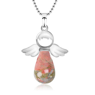Buddha Gift Little Angel Wings Natural Crystal Luck Necklace Pendant
