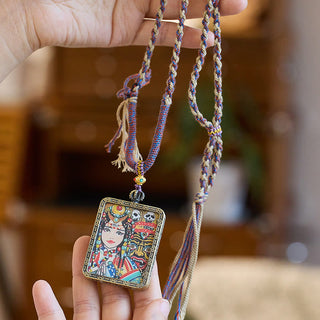 Buddha Gift Tibetan Zakiram Goddess of Wealth Past And Present Ghau Prayer Box Necklace Pendant
