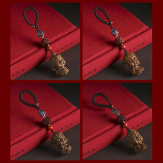 Buddha Gift Chinese Zodiac Natal Buddha Green Sandalwood Om Mani Padme Hum Peace Key Chain