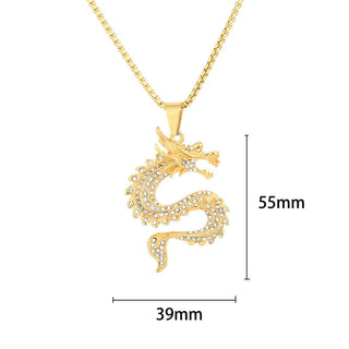 Buddha Gift Chinese Zodiac Dragon Zircon Protection Necklace Pendant