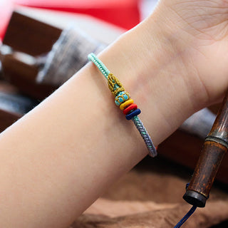 Buddha Gift Colorful Rope Eight Thread Peace Knot Luck Handmade Bracelet