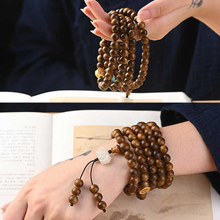 Buddha Gift Tibetan Rosewood Protection Calm Bracelet Mala