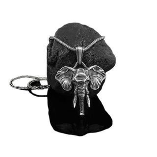Buddha Gift Elephant Pewter Titanium Steel Strength Necklace Pendant