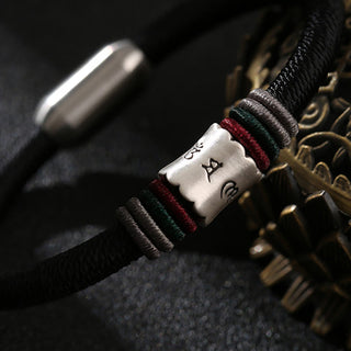 Buddha Gift 999 Sterling Silver Om Mani Padme Hum Peace Magnetic Buckle Bracelet