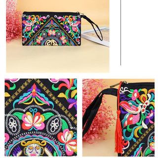 Buddha Gift Dragon Butterfly Cosmos Flower Embroidery Wallet Shopping Purse