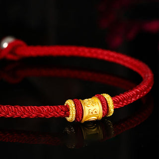 Buddha Gift Tibet 999 Gold Om Mani Padme Hum Engraved Protection Lucky Bead Bracelet