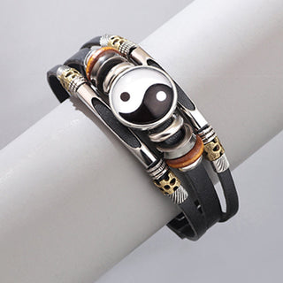 Buddha Gift Yin Yang Leather Balance Bracelet