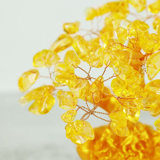 Buddha Gift Natural Citrine Money Tree Gemstone Ornament - Feng Shui for Prosperity