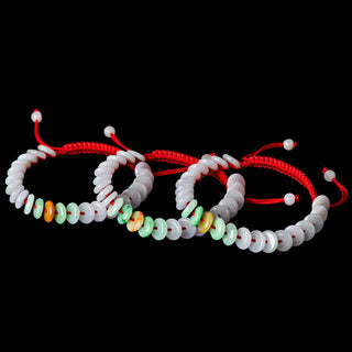 Buddha Gift Round Jade Lucky Red String Weave Bracelet