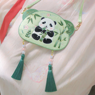 Buddha Gift Embroidery Lucky Panda Cat Shiba Inu Deer Rabbit Fox Flower Cute Animal Hanfu Bag Crossbody Bag Shoulder Bag