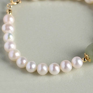 Buddha Gift Natural Pearl Hetian Jade Happiness Healing Bead Bracelet