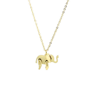 Buddha Gift Elephant Titanium Steel Luck Necklace Chain Pendant