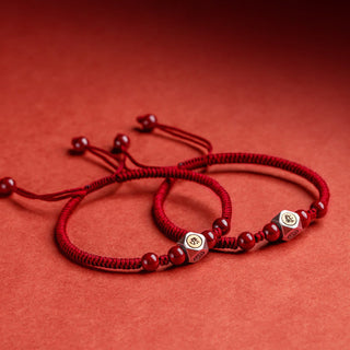 Buddha Gift 925 Sterling Silver Chinese Zodiac Natal Buddha Cinnabar Calm Bracelet