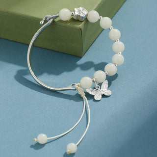 Buddha Gift Bodhi Seed Butterfly Lotus Luck Wealth Bracelet Bangle