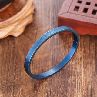 Buddha Gift Titanium Steel Blessing Bracelet Bangle