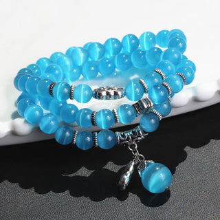 Buddha Gift Cat Eye PiXiu Support Triple Wrap Bracelet