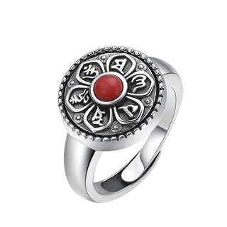 Buddha Gift Tibetan Om Mani Padme Hum Peace Rotatable Ring