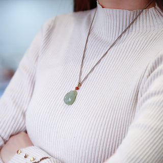 Buddha Gift Laughing Buddha Hetian Jade Wealth Prosperity String Necklace Pendant