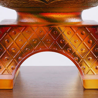 Buddha Gift Handmade Liuli Crystal PiXiu Treasure Bowl Art Piece Home Decoration