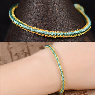 Buddha Gift Two-Color Rope Handcrafted Eight Thread Peace Knot Bracelet
