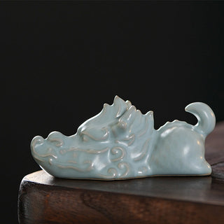 Buddha Gift Year Of The Dragon Luck Ceramic Tea Pet Home Figurine Decoration